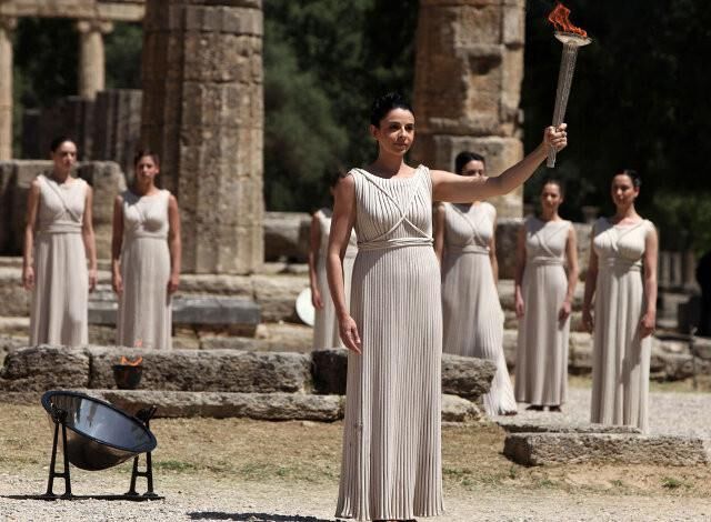 La cérémonie grecque de la flamme olympique