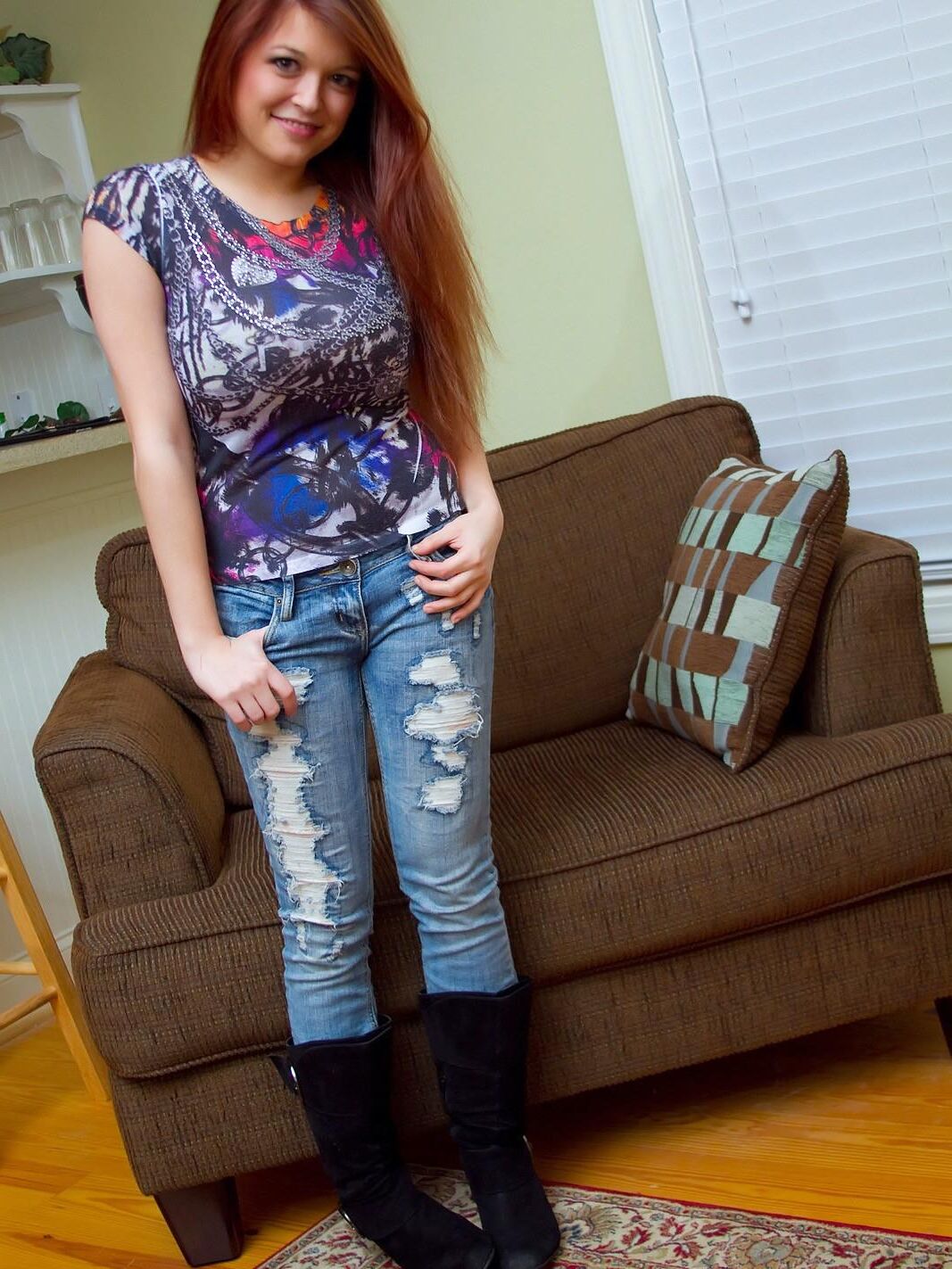 Tessa Boobs and blue jeans