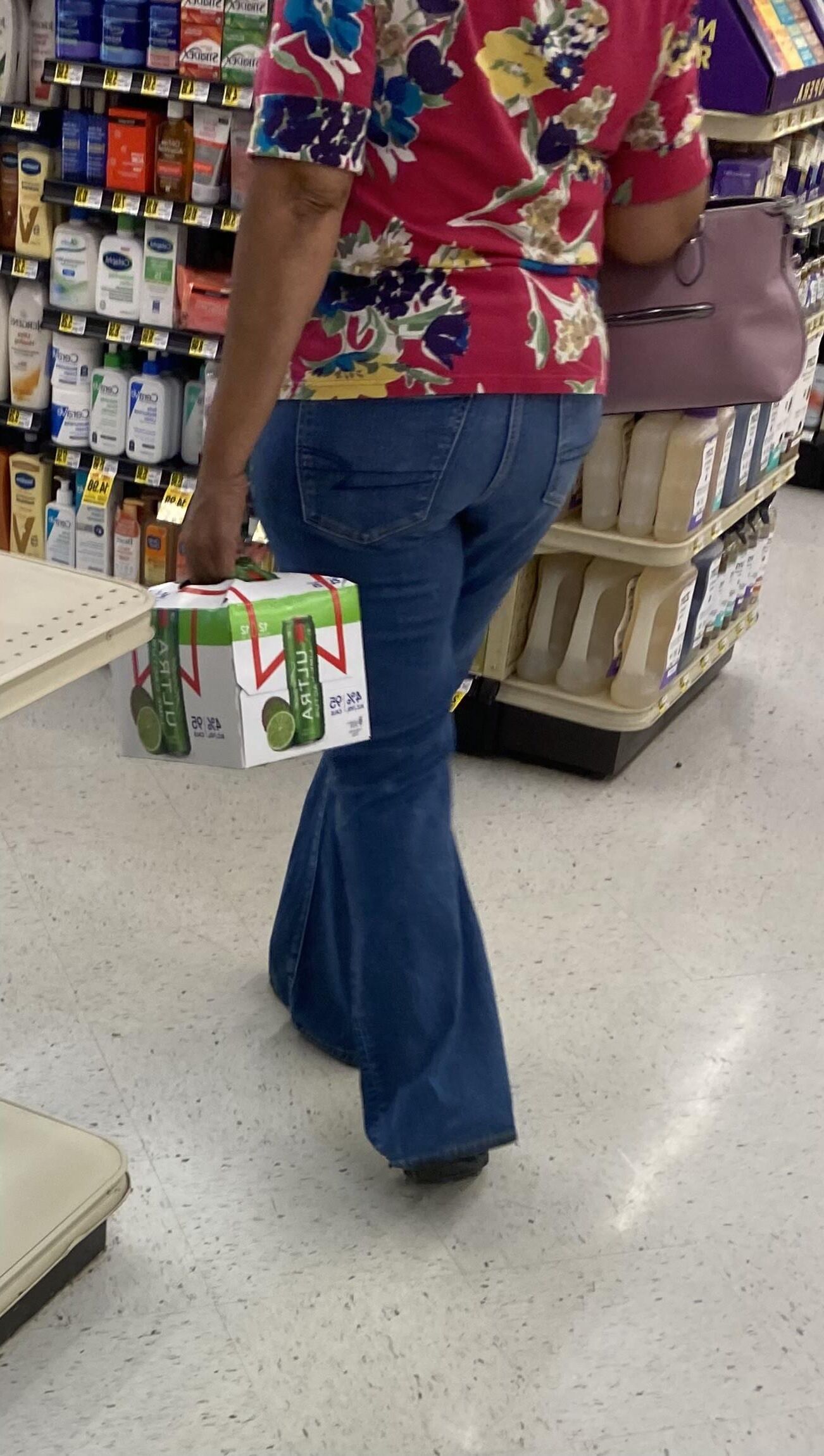 Black Granny shopping and I was hard right behind her