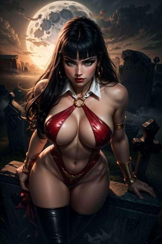 Heiße Vampirella, die sie beißt, schau aus