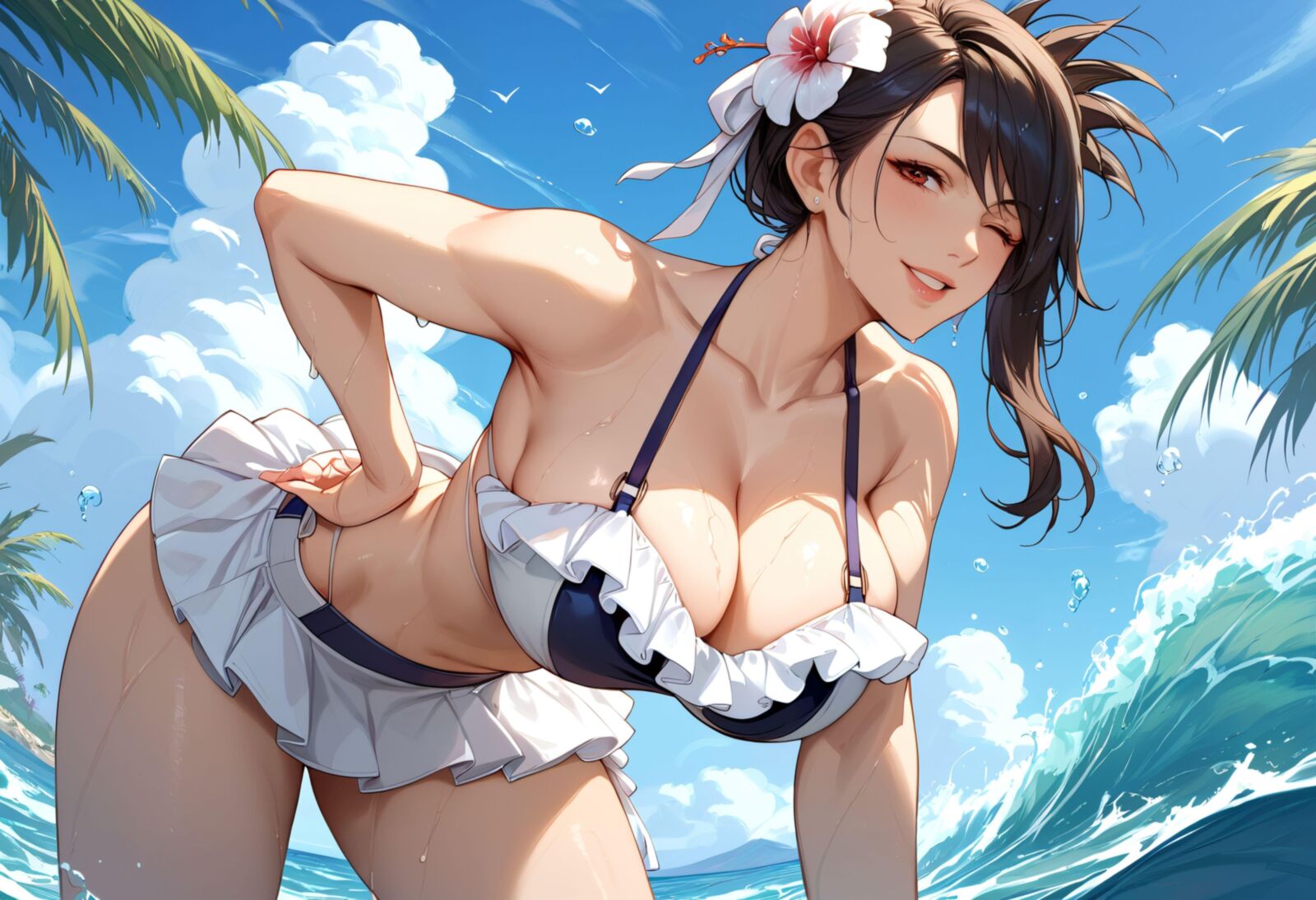 Final Fantasy Tifa on the Beach Bikini und gefickt