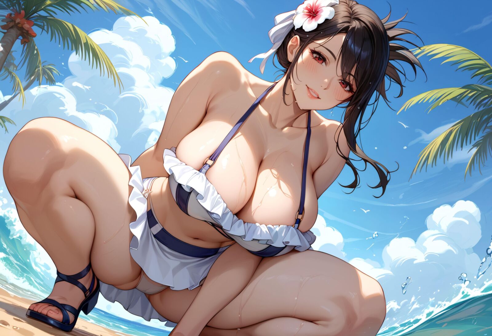 Final Fantasy Tifa on the Beach Bikini und gefickt