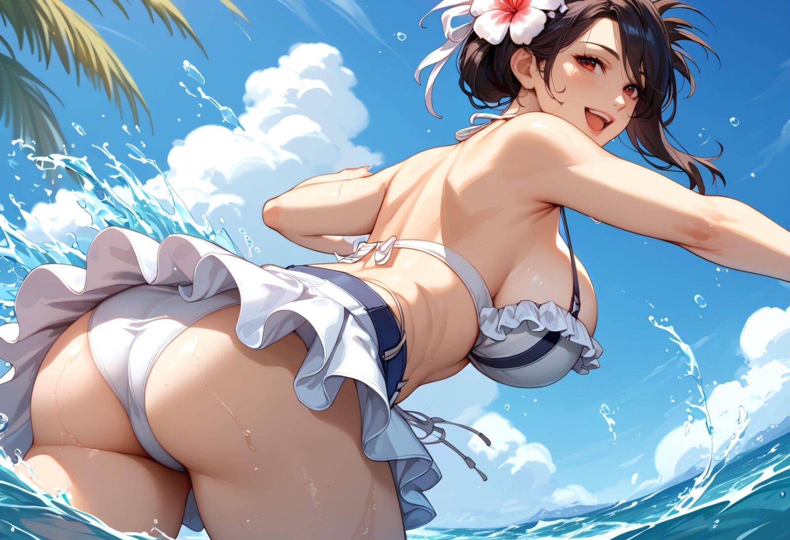 Final Fantasy Tifa on the Beach Bikini und gefickt