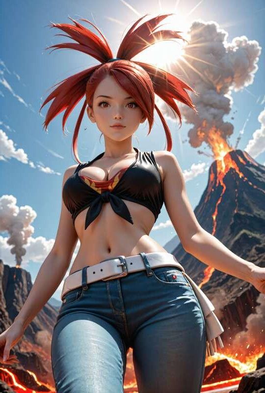Pokemon Fire Trainer Flannery vom Valcano Hentai