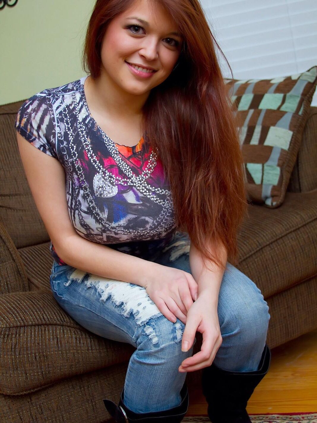 Tessa Boobs and blue jeans