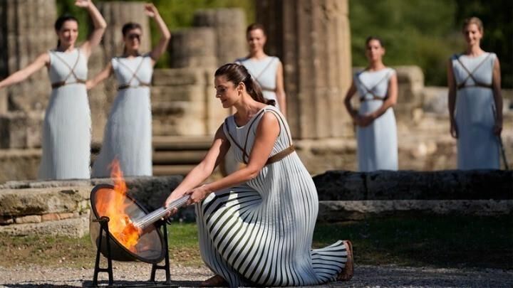 La cérémonie grecque de la flamme olympique