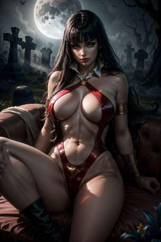 Heiße Vampirella, die sie beißt, schau aus