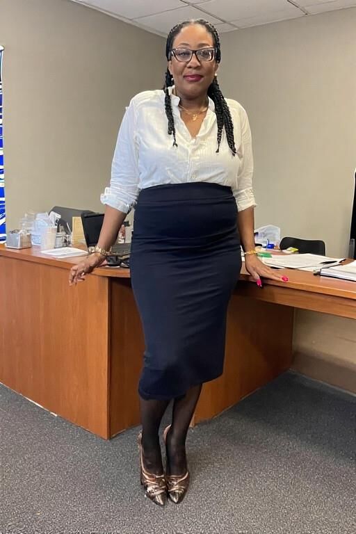 She's the office manager...damn right I'm going to worship her