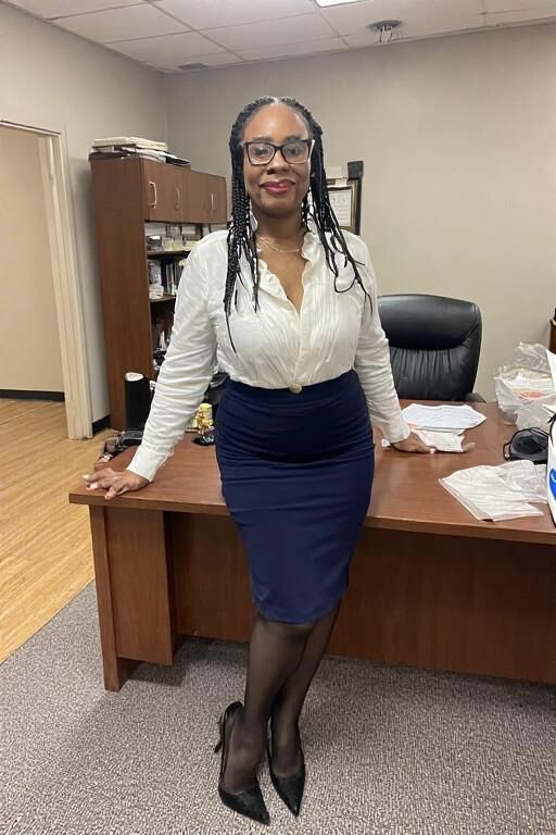 She's the office manager...damn right I'm going to worship her