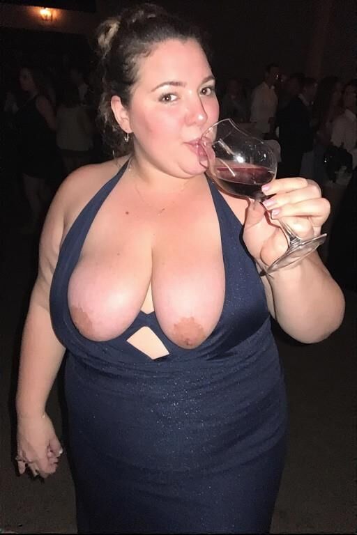 Chubby Girls Drinking in Formal Dresses
