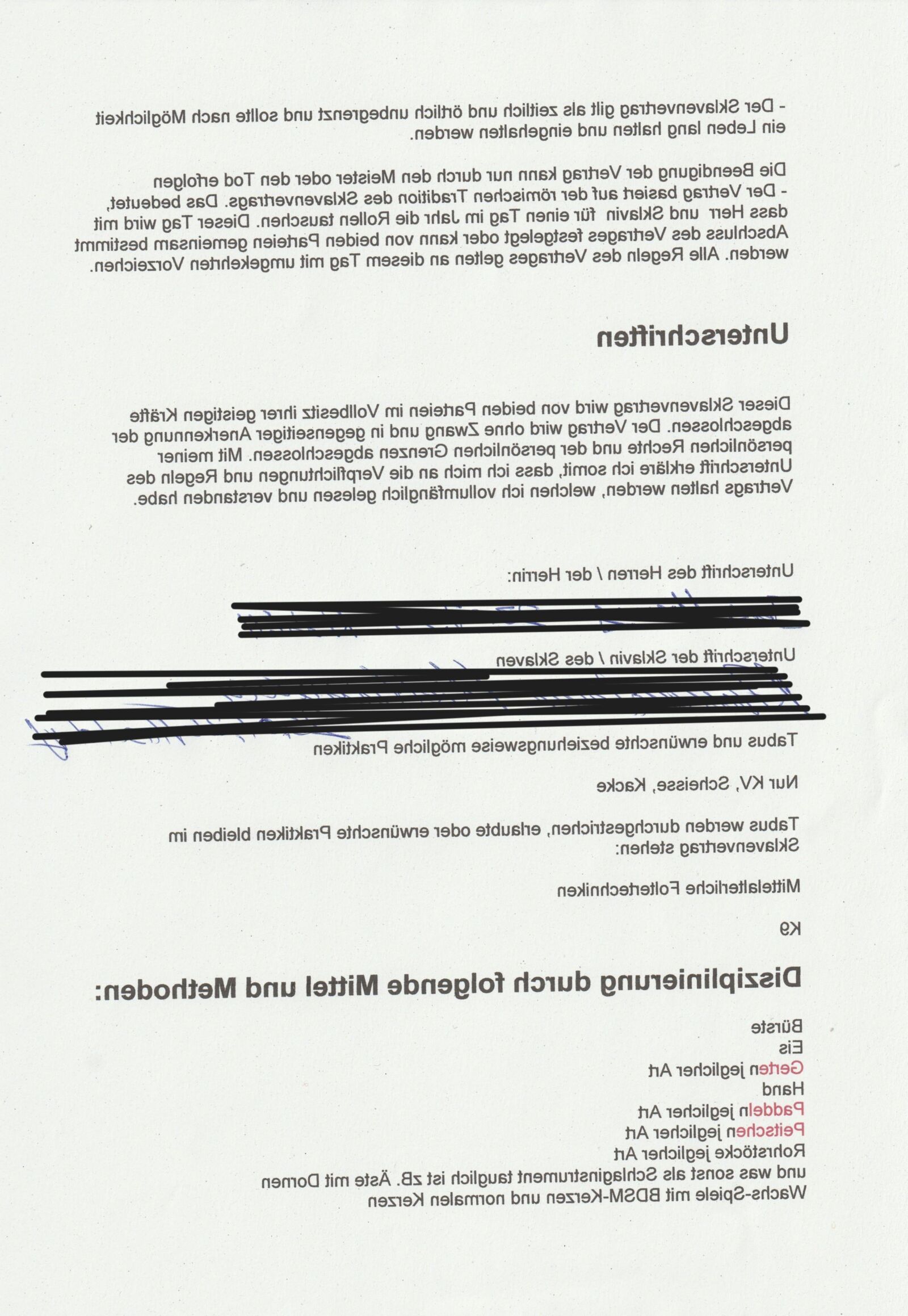 Mein Sklavenvertrag Leider Zensiert