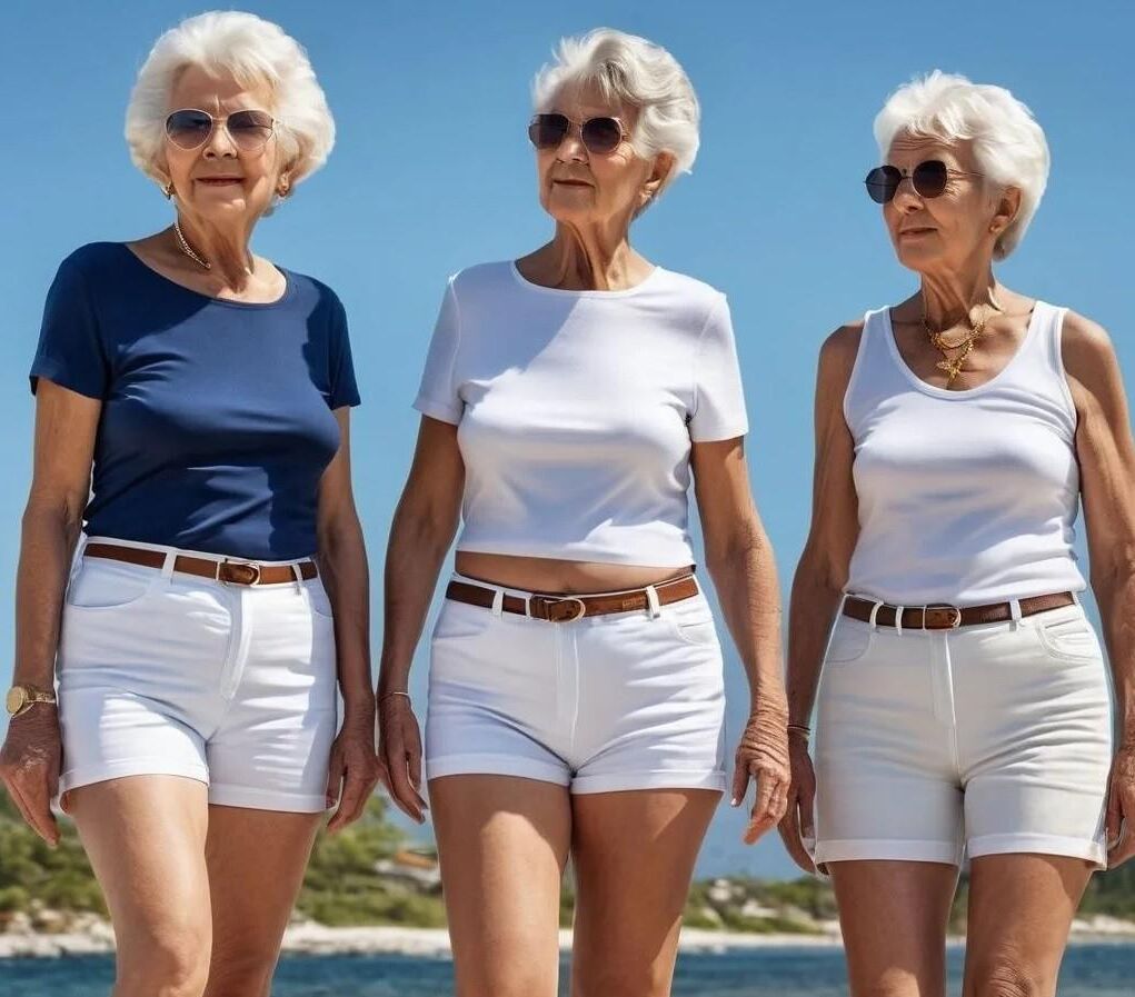 ИИ Grannies, в основном в белом.