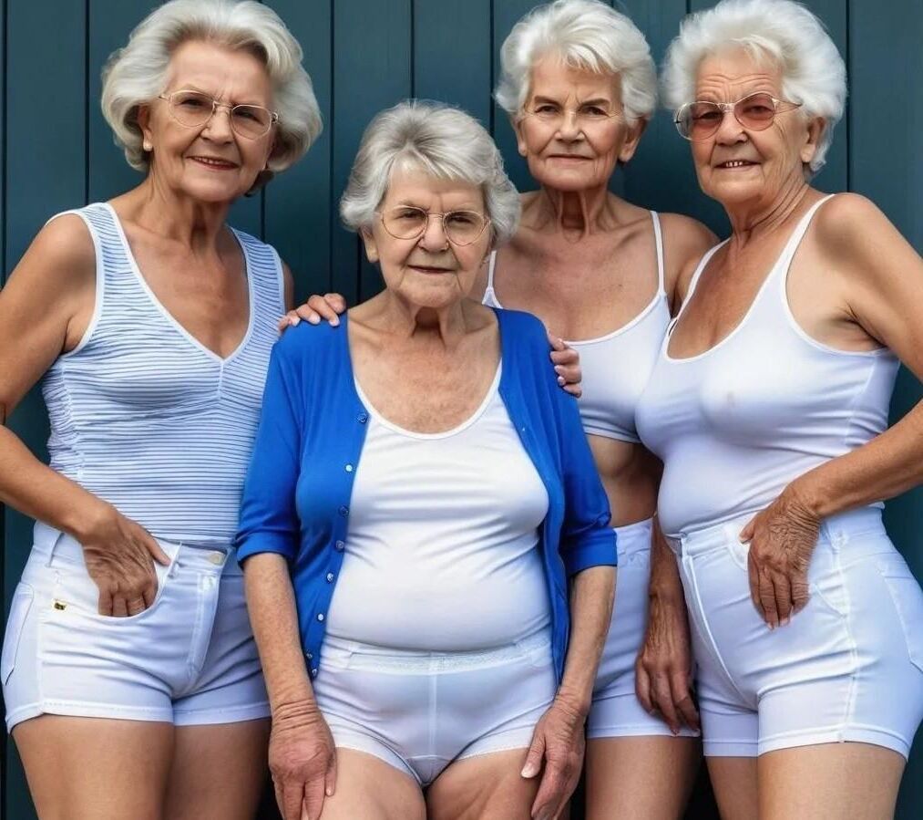 ИИ Grannies, в основном в белом.