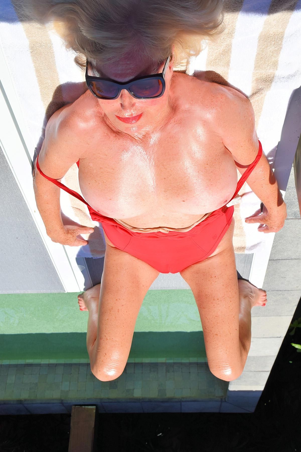 POOLSIDE PLEASURE with our NAKED LADY DIANE!