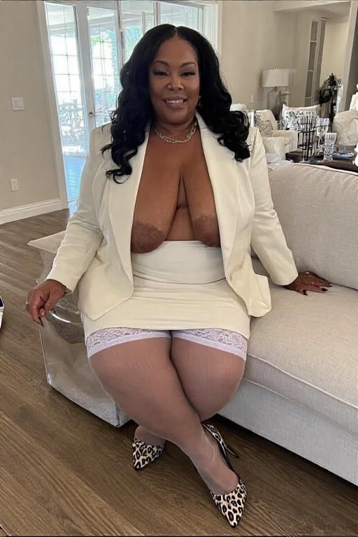 Ebony BBW in White