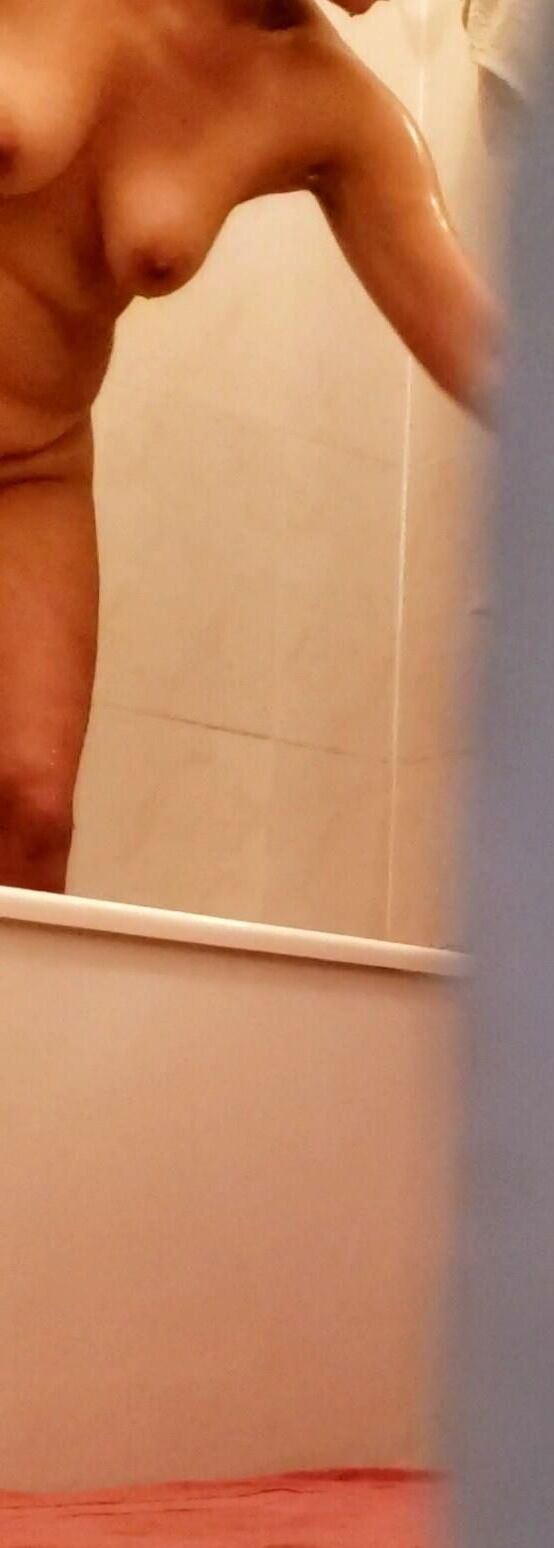 Wife in bathroom voyeur