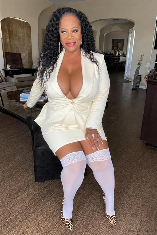 Ebony BBW in White