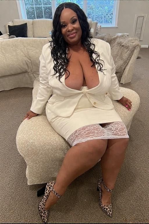 Ebony BBW in White