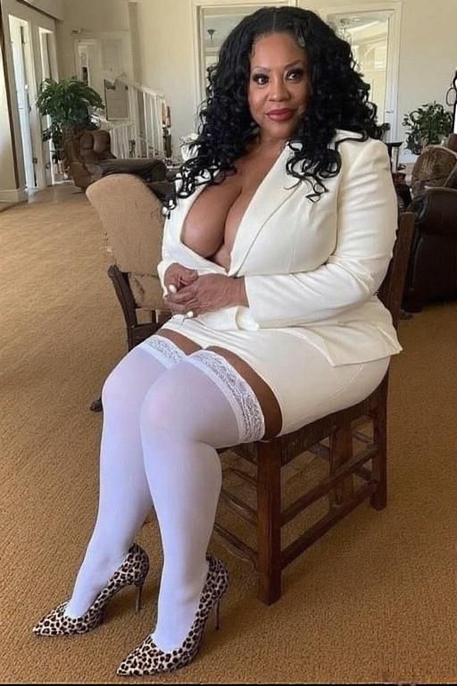 Ebony BBW in White