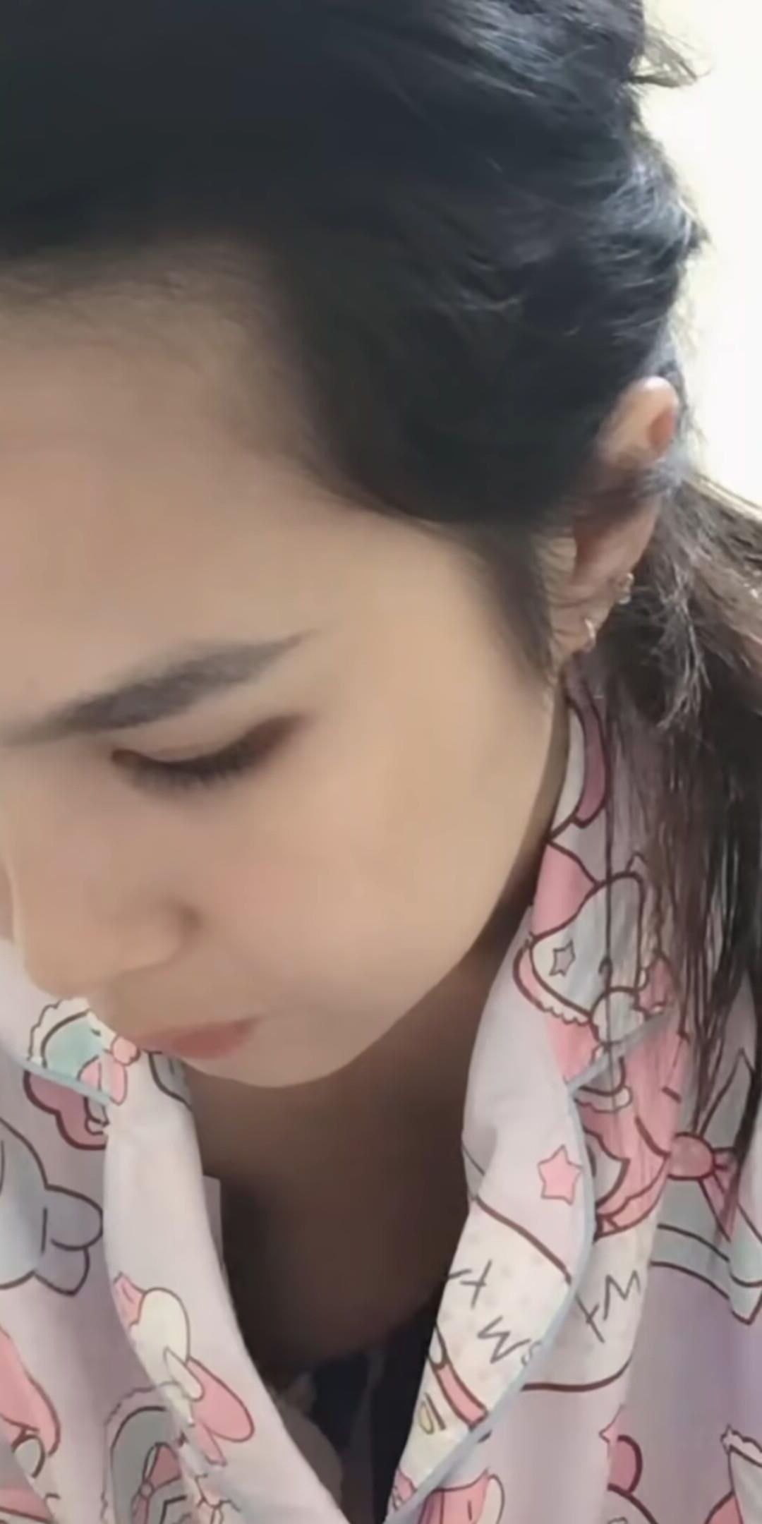 Asian downblouse nipple