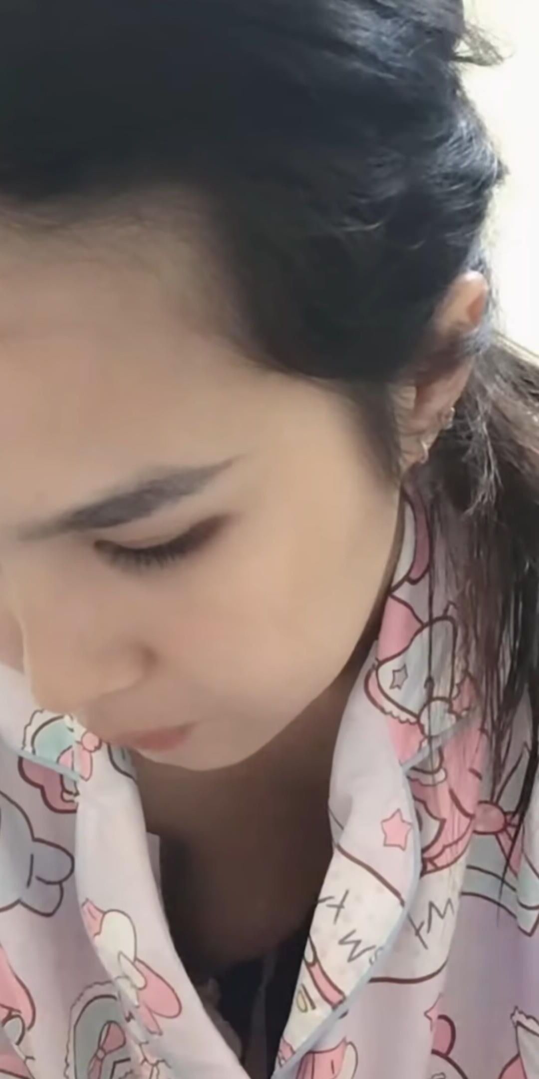 Asian downblouse nipple