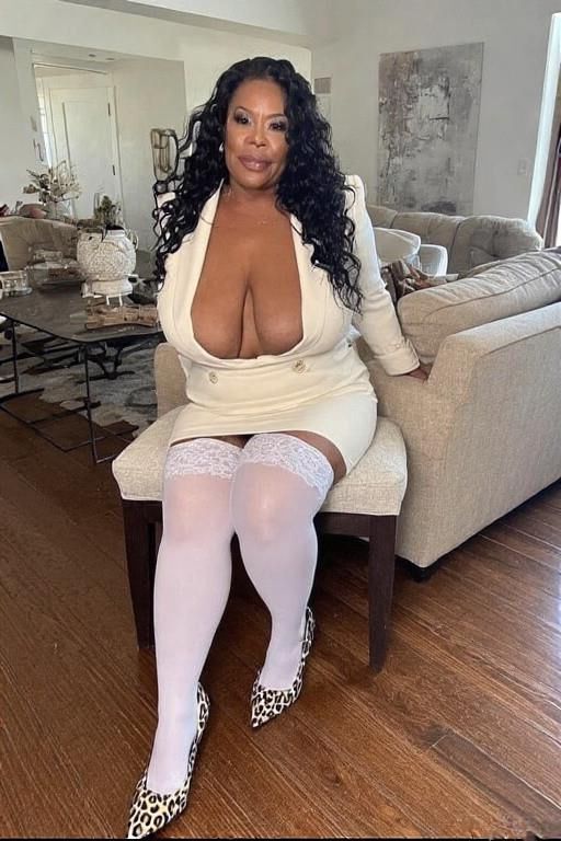 Ebony BBW in White