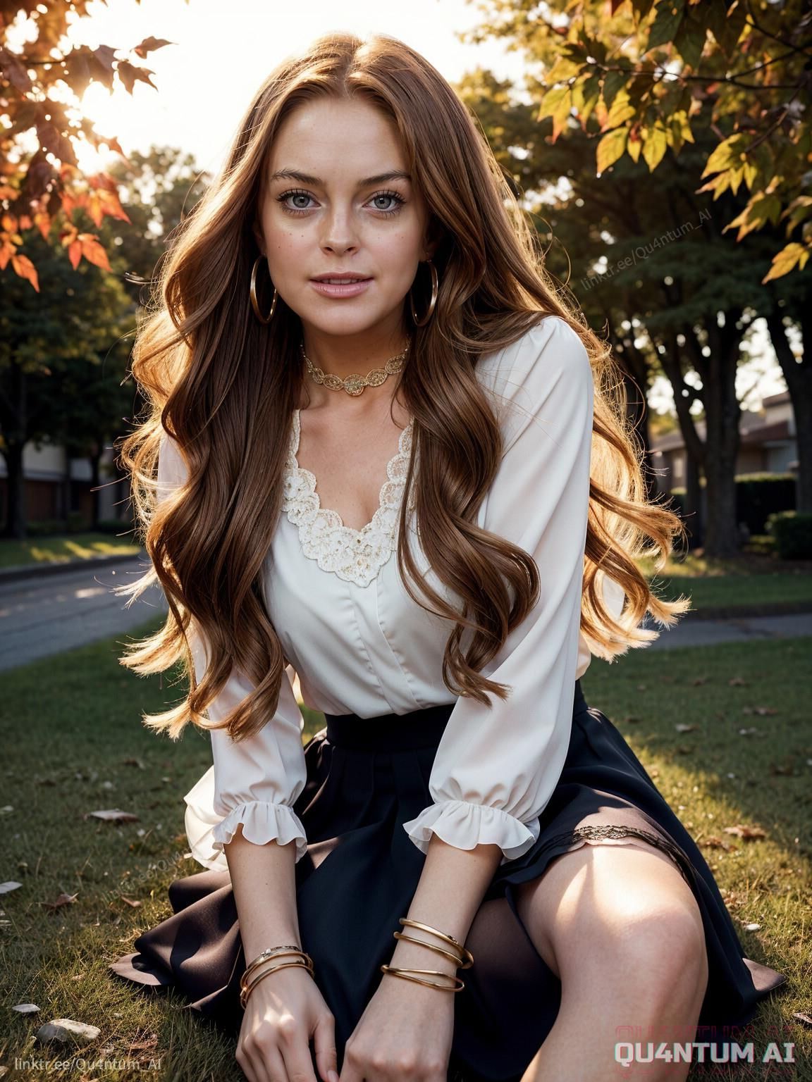 AI Lindsay Lohan # Freaky Friday uniform School Girl s 