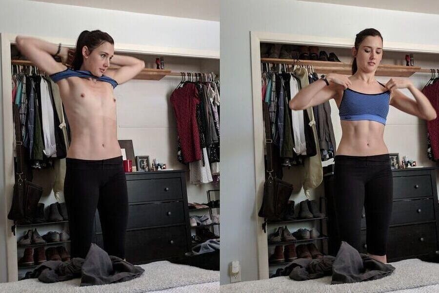Eva caught nsked. Enjpy her small tits.