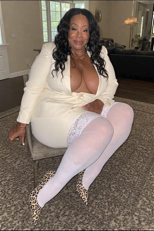 Ebony BBW in White