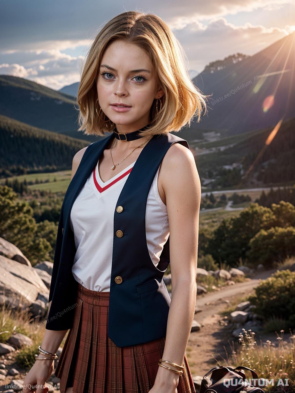 AI Lindsay Lohan # Freaky Friday uniform School Girl s 