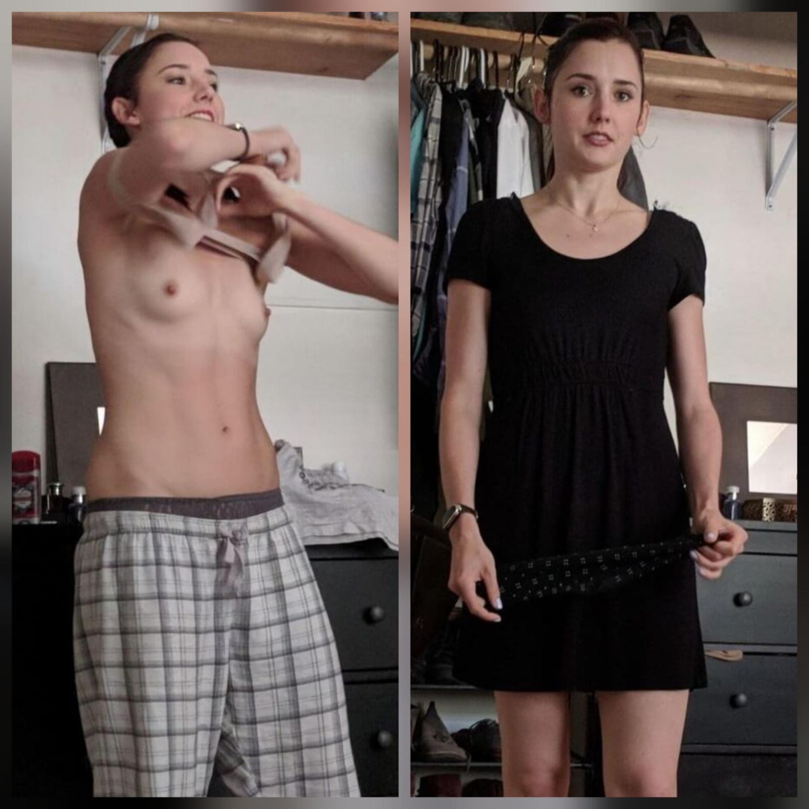 Eva caught nsked. Enjpy her small tits.