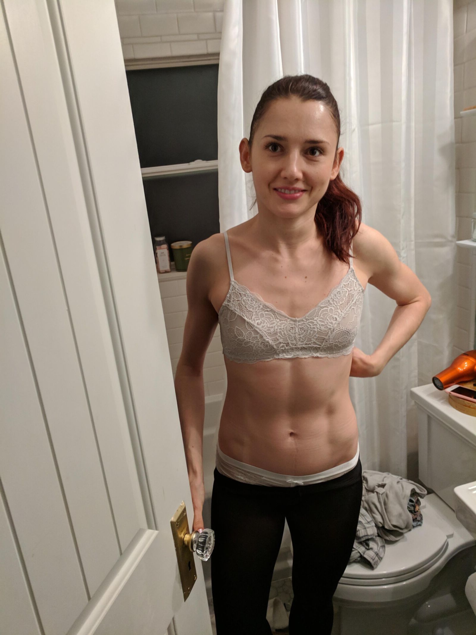 Eva caught nsked. Enjpy her small tits.