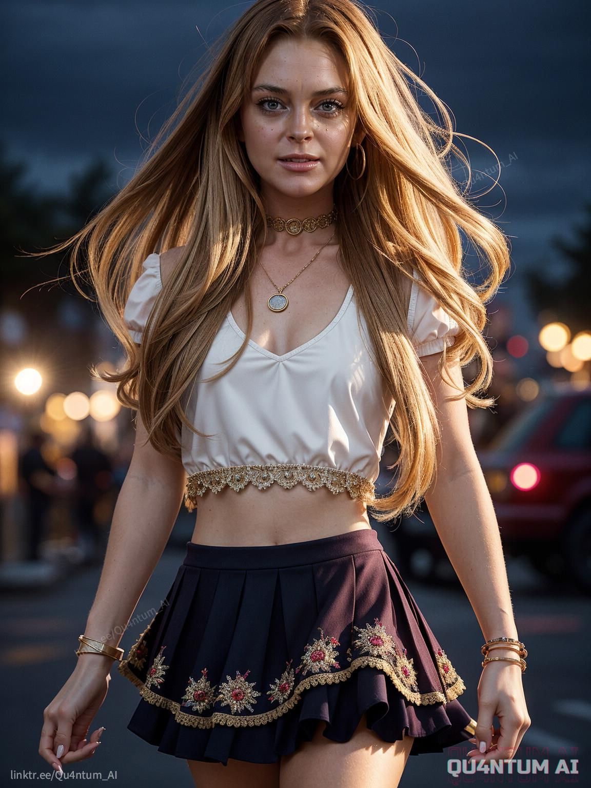AI Lindsay Lohan # Freaky Friday uniform School Girl s 
