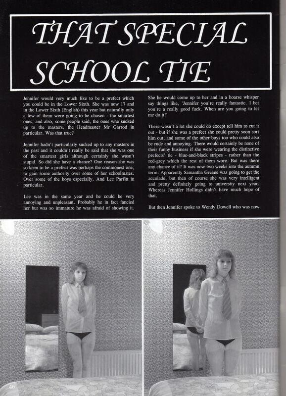Retro Spanking Blushes picture set School tie