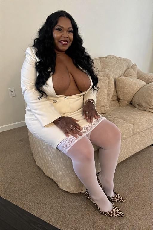 Ebony BBW in White