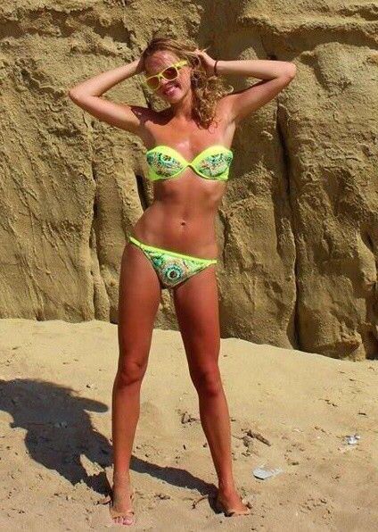 Skinny Polish Monika in Yellow bikini