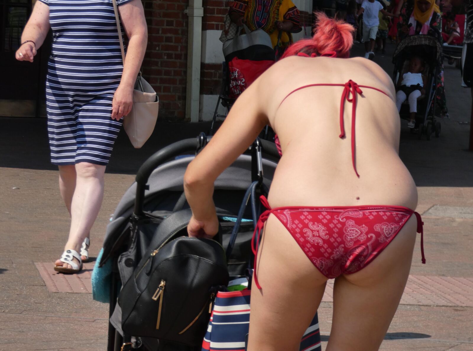 Red bikini bottom
