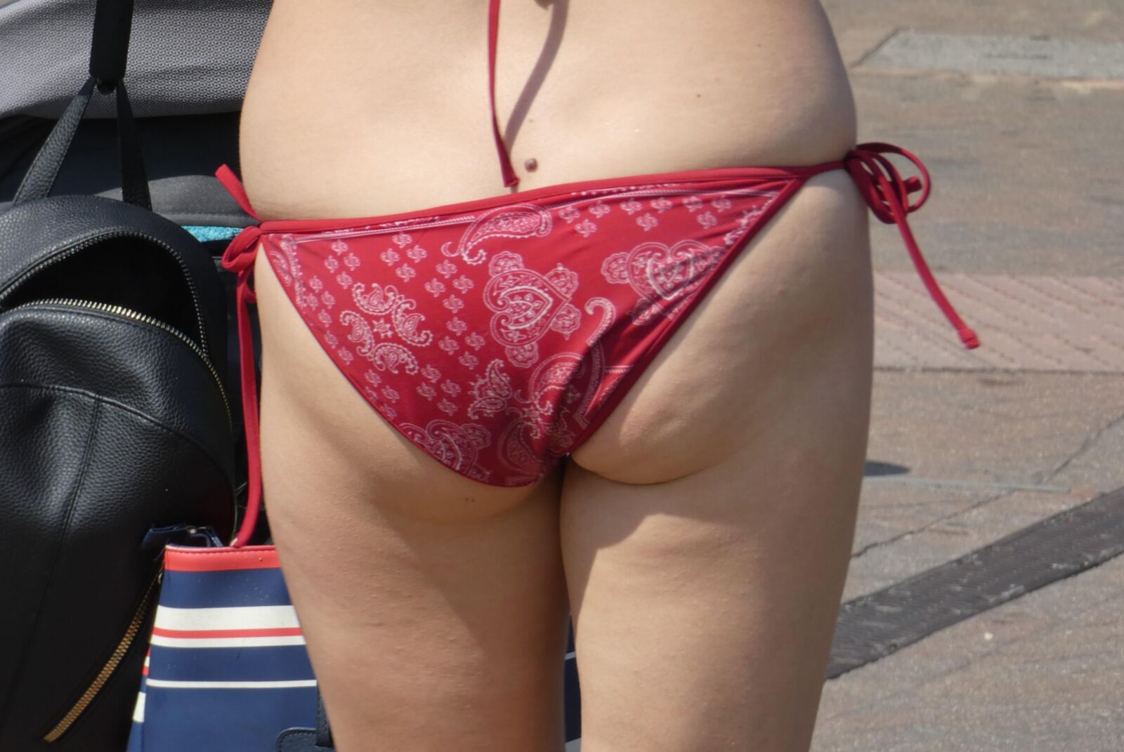 Red bikini bottom