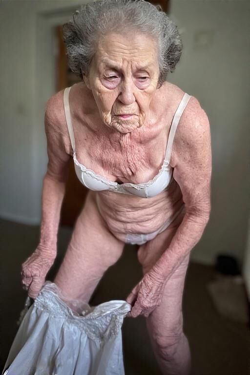 Granny Struggles to Put on Her Pants