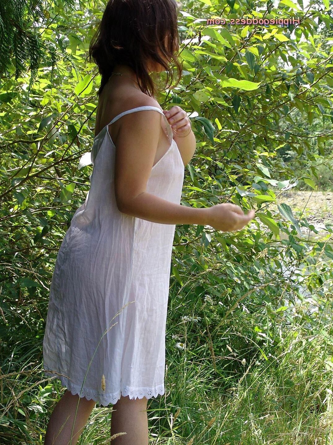 Hippiegoddess Jade White Vestido al aire libre