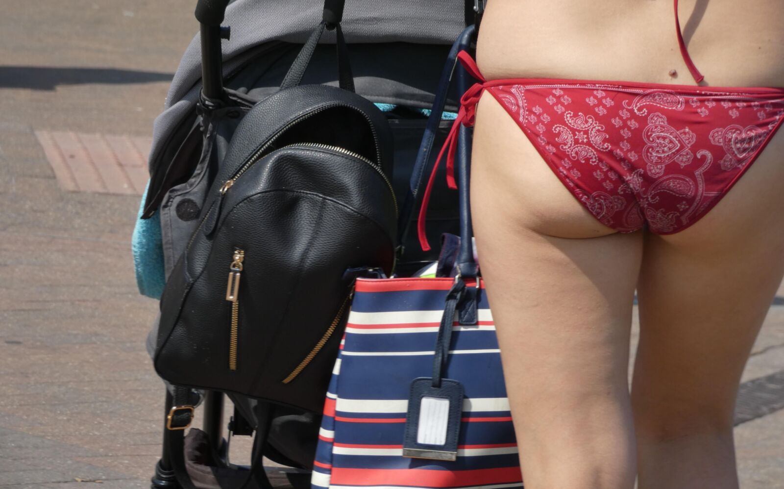 Red bikini bottom