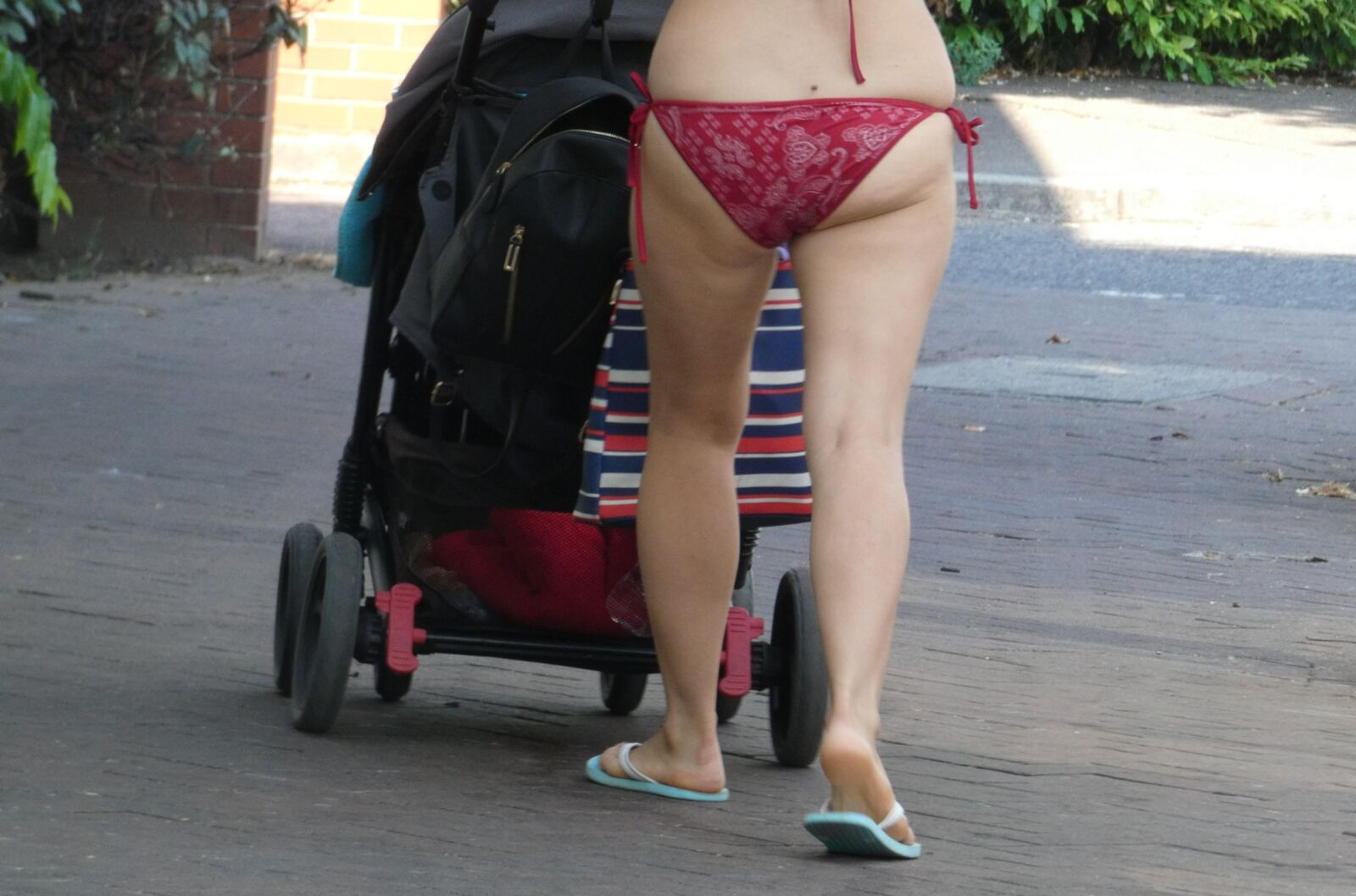 Red bikini bottom