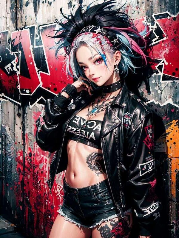 Chica punk chupando polla y jodidamente genial