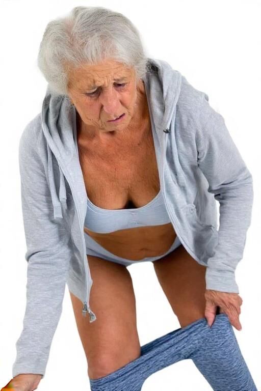 Granny Struggles to Put on Her Pants