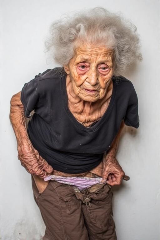 Granny Struggles to Put on Her Pants