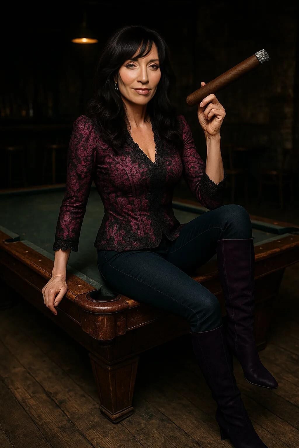 Peggy Bundy AI Huge Cigar Smoking Fetish Celeb Promi Boots