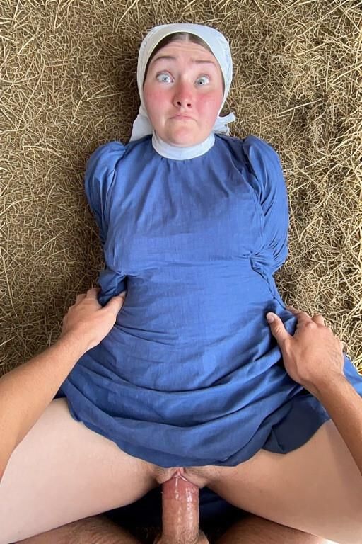 Amish Women in the Barn