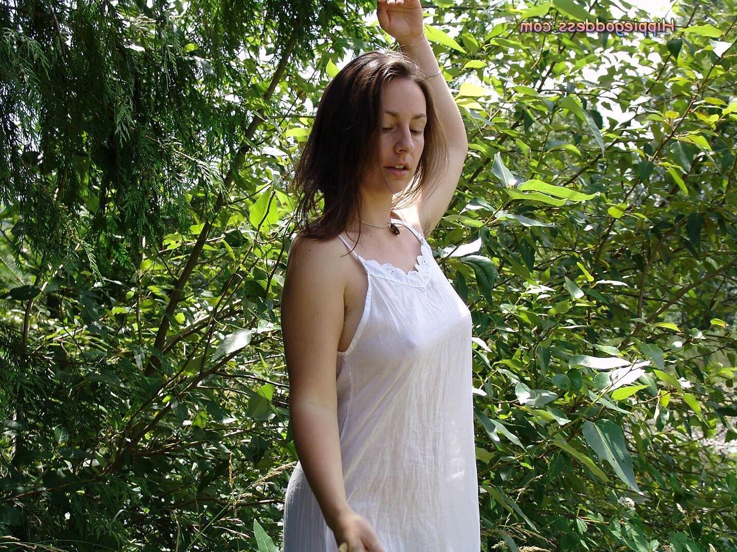 Hippiegoddess Jade White Vestido al aire libre