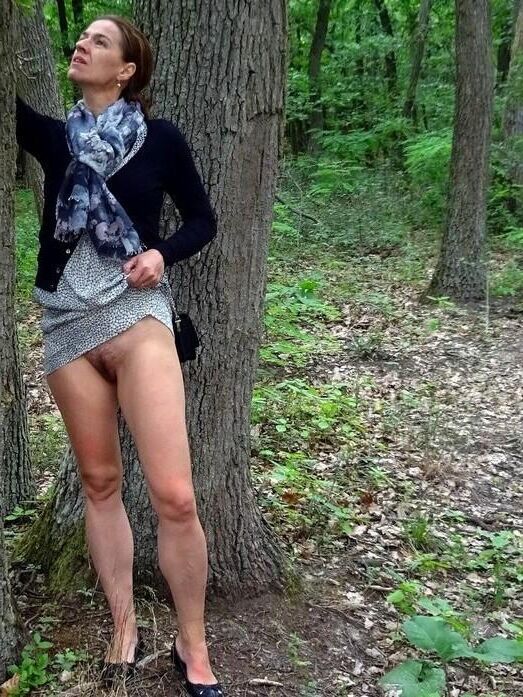Martina Flashing Hairy Pussy In Public