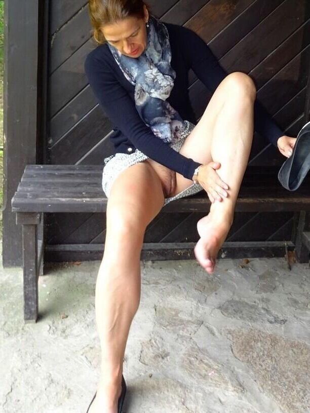 Martina Flashing Hairy Pussy In Public